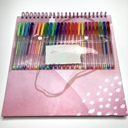 Pink Sketchbook and Multicolored Gel Pens Set for Sale in Oldsmar