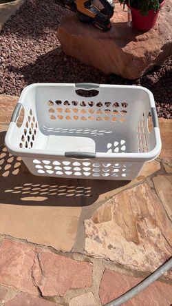 White Plastic Laundry Basket