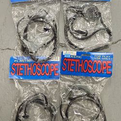 Lot (4) Plastic Toy Costume STETHOSCOPE doctor nurse prop accessory party favor