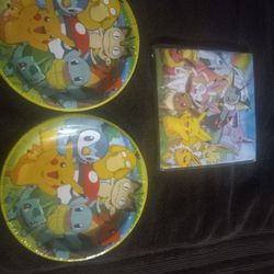 Platos Y Servilletas Pokemon 