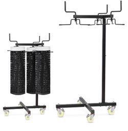 New Rolling Sports Net Storage Rack with Lockable Wheels Heavy-Duty Powder-Coated Steel for Organizing Volleyball, Tennis, Pickleball & Badminton Nets