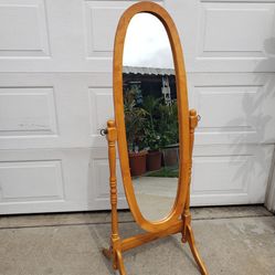 Floor Mirror - All Wood And Swivels 