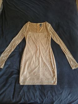 Beige Sparkly Windsor Dress for promotions/graduations size medium