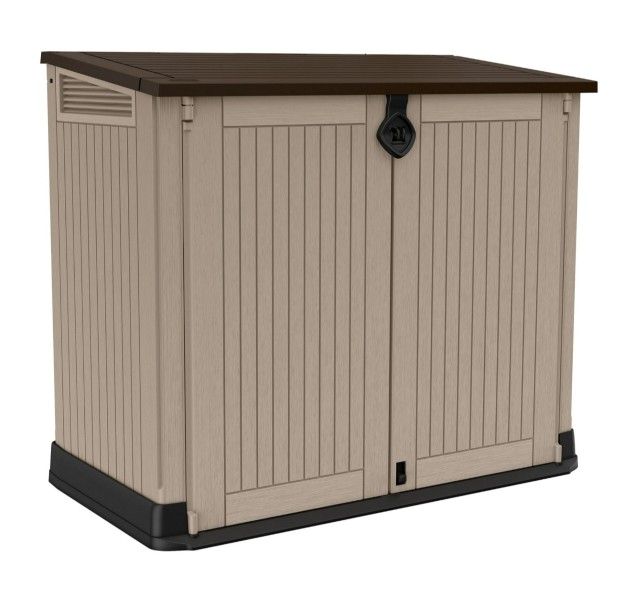 Keter Store-It-Out Midi 30-Cu Ft All-Weather Resin Storage Shed, Beige