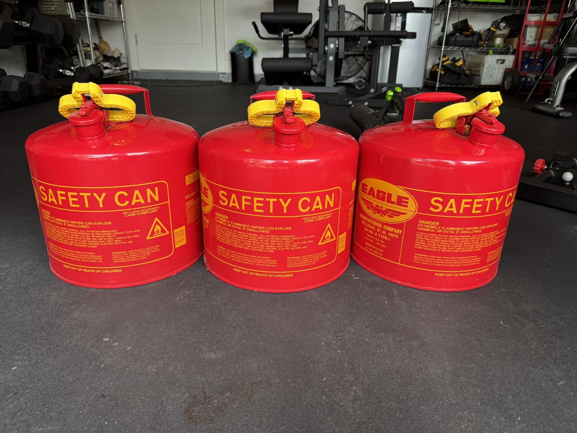 3 Eagle 5 Gal Gas Cans
