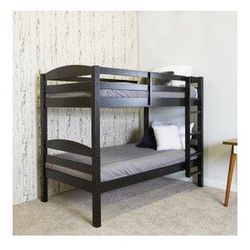 Black Malave Twin Solid Wood Heavy Duty Bunk Bed by Viv + Rae