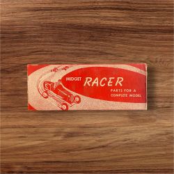 Vintage Midget Racer Model Kit, Unassembled, Red & White Box