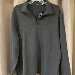 Brand New Polo Ralph Lauren, Vintage Dark grey quarter zip, Size large 
