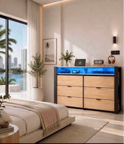 6 drawers dresser with led light, tv stand for bedroom new K-54