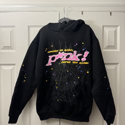 Sp5der P*NK Pink & Black Hoodie Sweatshirt |  Spider Worldwide 