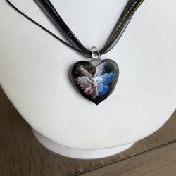 Glass Necklace Heart Shaped