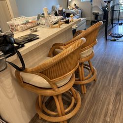 Vintage Wicker Bar Stools
