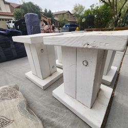 Custm Made Wood Block Stands. Use As Yard Decor As Plant Stands Or What Ever. $20 Ea Or $75 All 4