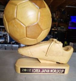 FIFA World Cup SOCCER 2002 Wooden Trophy Korea VS Japan