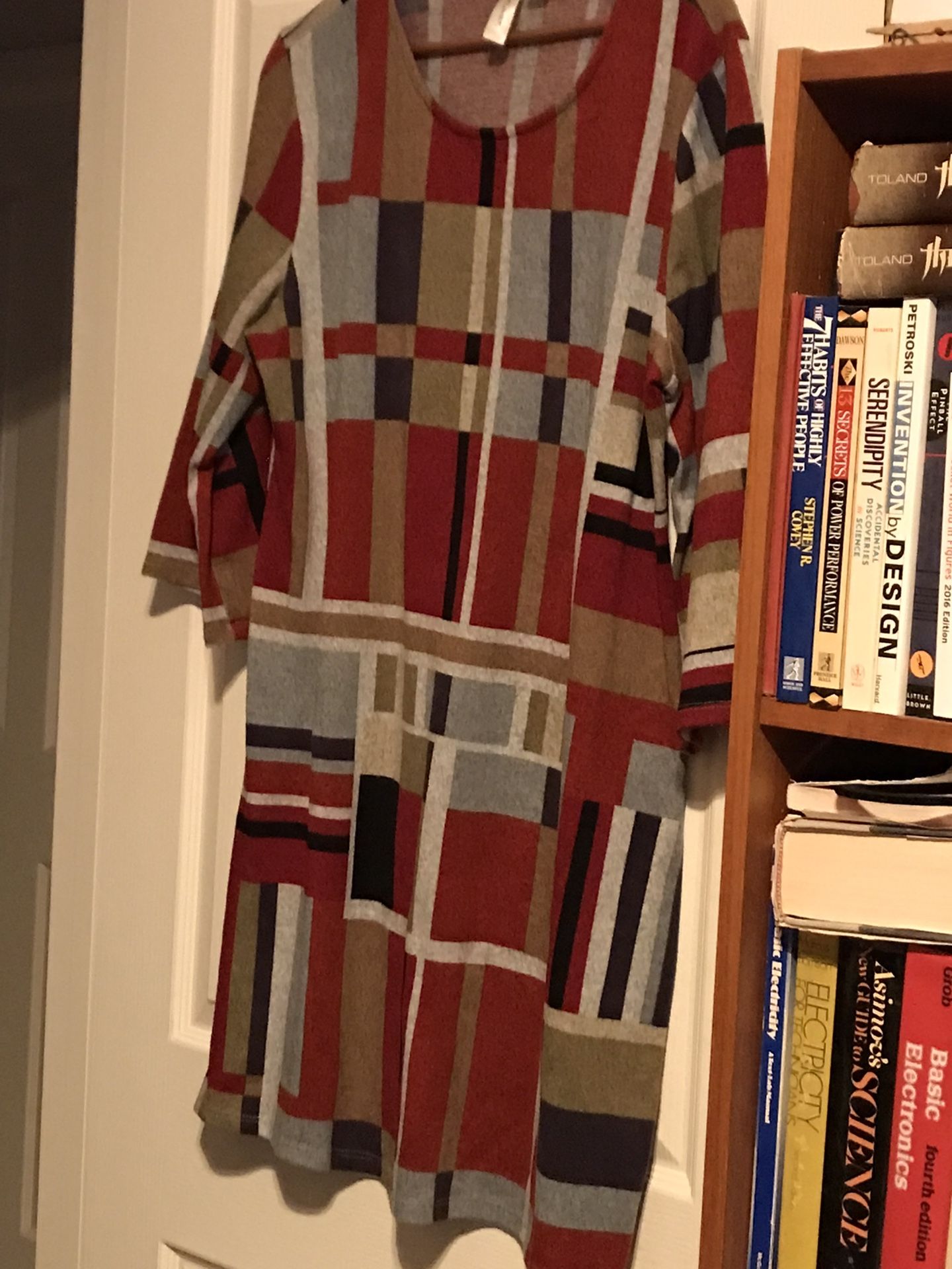 Large Abstract Dress Short Sleeves Tecera Excellent Condition 