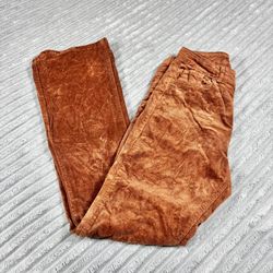 Oraije Paris Pants Brown Corduroy Flared Bootcut High Waist Trousers Size L/40