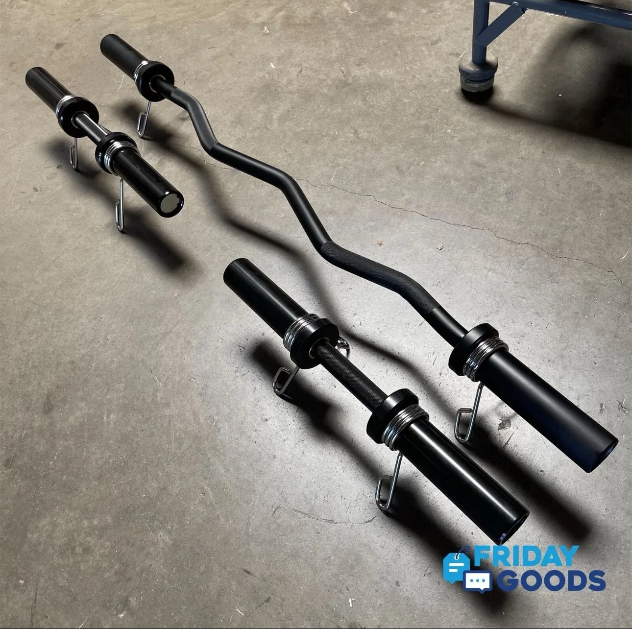 Brand New Curl Bar Barbell + Dumbbells Loadable Handles Olympic Home Gym Equipment