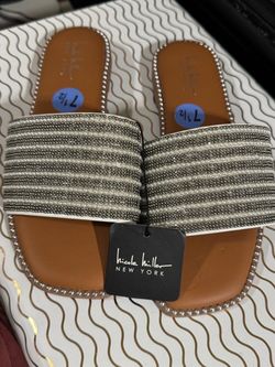 Nicole Miller New York Pearl Slide Sandals Size 7.5