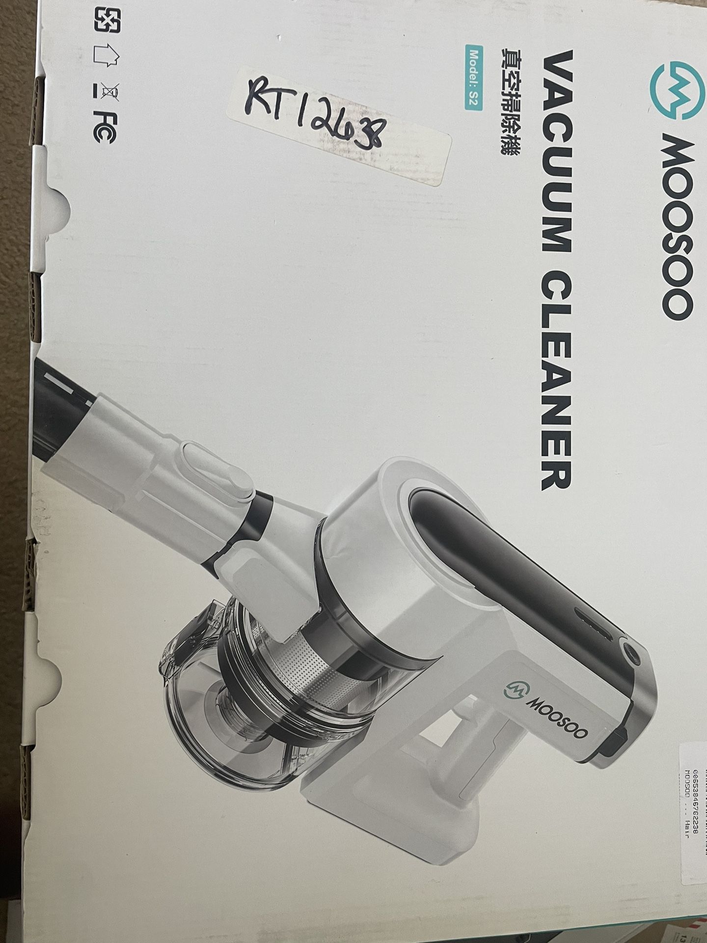 MOOSOO S2: 2 in 1, Cordless Lightweight Stick Vacuum Cleaner HEPA - White