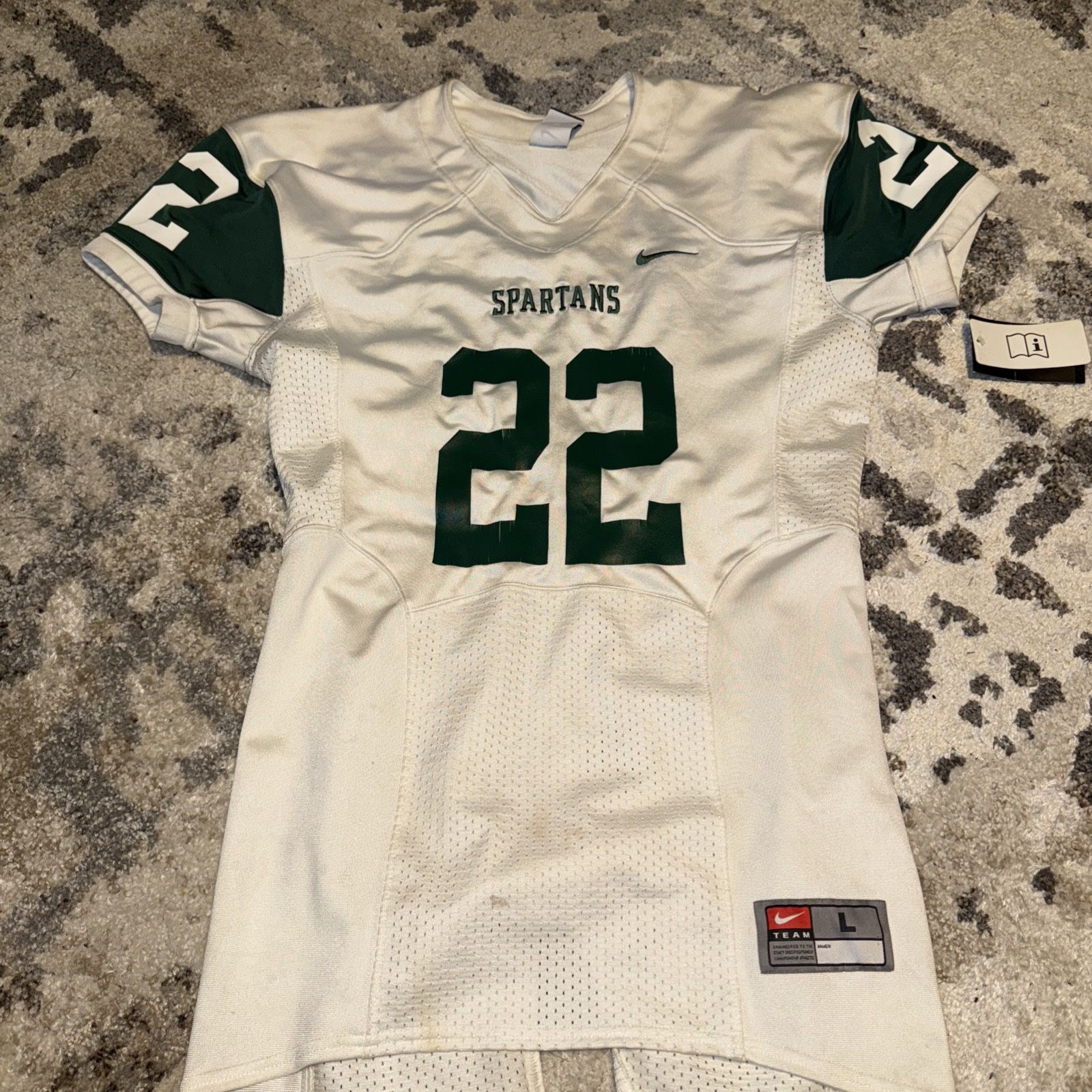 Nike NCAA Michigan State Spartans Football Game Jersey #22 Men's Size L.