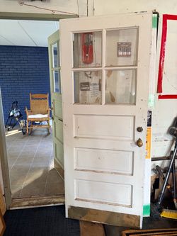 Solid wood exterior door 4 light panels