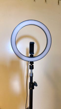 10.2 video led ring light with 3 mode brightness,with phone holder and 79” tall tripod stand