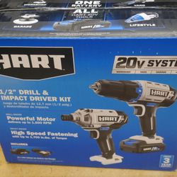 Hart 20v drill & impact combo HPCK201B NEW 873384-1