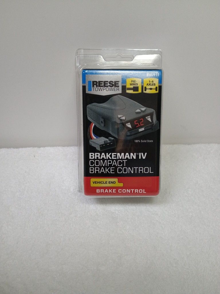 REESE Towpower Brakeman IV Time-Delay Brake Controller for Trailers with 1-4 Axles, Compatible with Ford, GM, Chevy, Dodge, RAM, Toyota, Jeep.