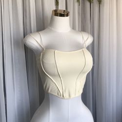 Ribbed Fitted Crop Top Size XL
