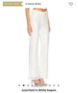 White Sequin Elegant Women’s Revolve Pants Retail $92