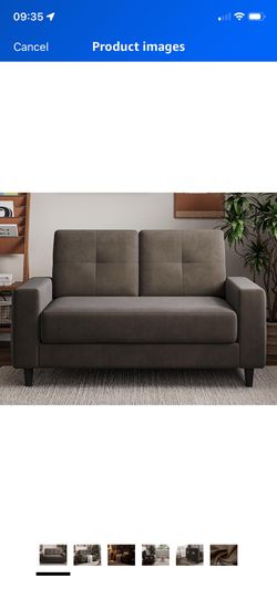 Txtin's Loveseat Sofa 53" Small Couches for Small Spaces 2 Seater Mini Couch for Bedroom Comfy Modern Love Seat for Apartment Office Living Room Brown