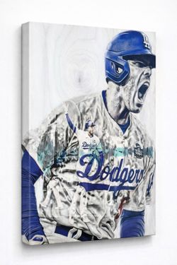 LA Dodgers - Freddy Freddie Freeman Framed Canvas Wall Art - Ready To hang. CHECK OUT MY OTHER ITEMS $35