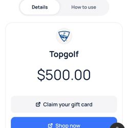 500 Dollar Topgolf Egift Card 