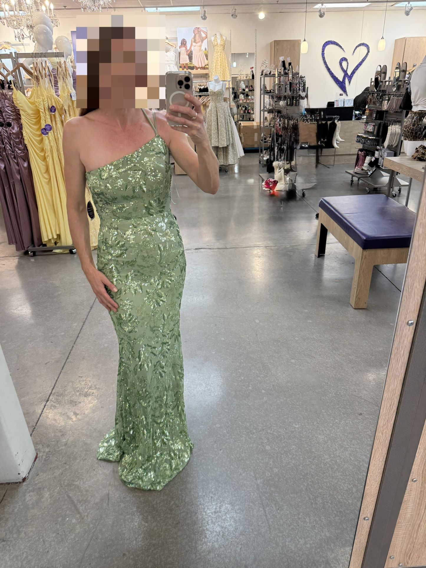 Green Sequined Formal Dress From Windsor