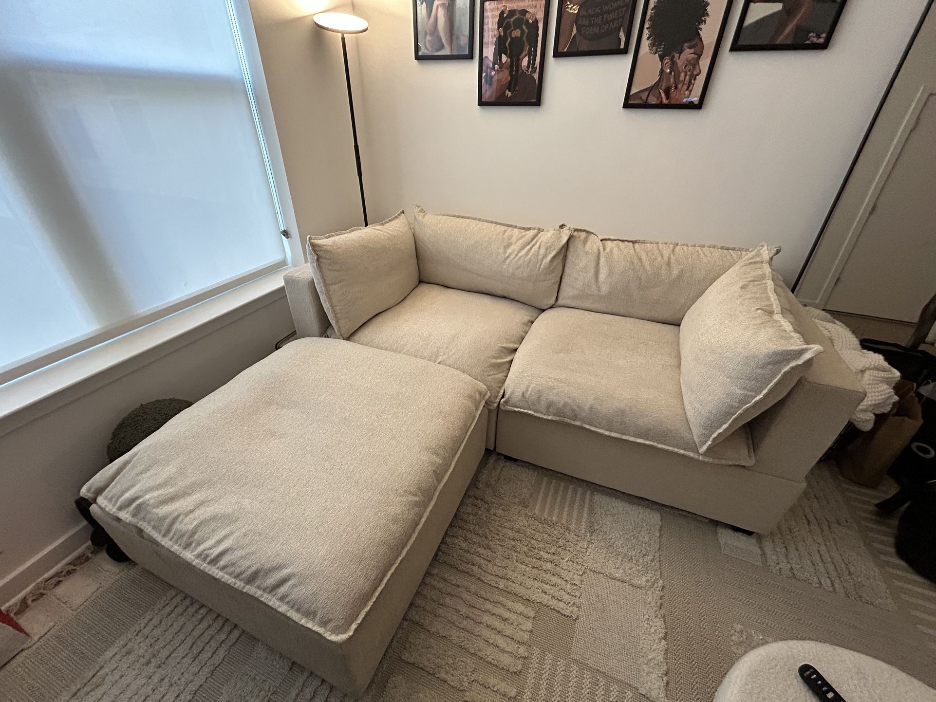 Albany Park Kova Sofa 84" + Ottoman Beige