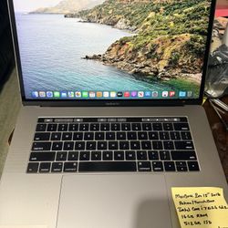 MacBook Pro 15” 2016 Retina TouchBar Intel Core i7@ 2.7Ghz,16gb, 512GB SSD, Radeon Pro 2GB Graphics, macOS Monterey, Microsoft Office. Charger include