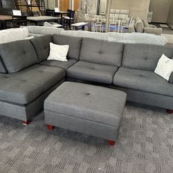Charcoal Black Grey Couch 