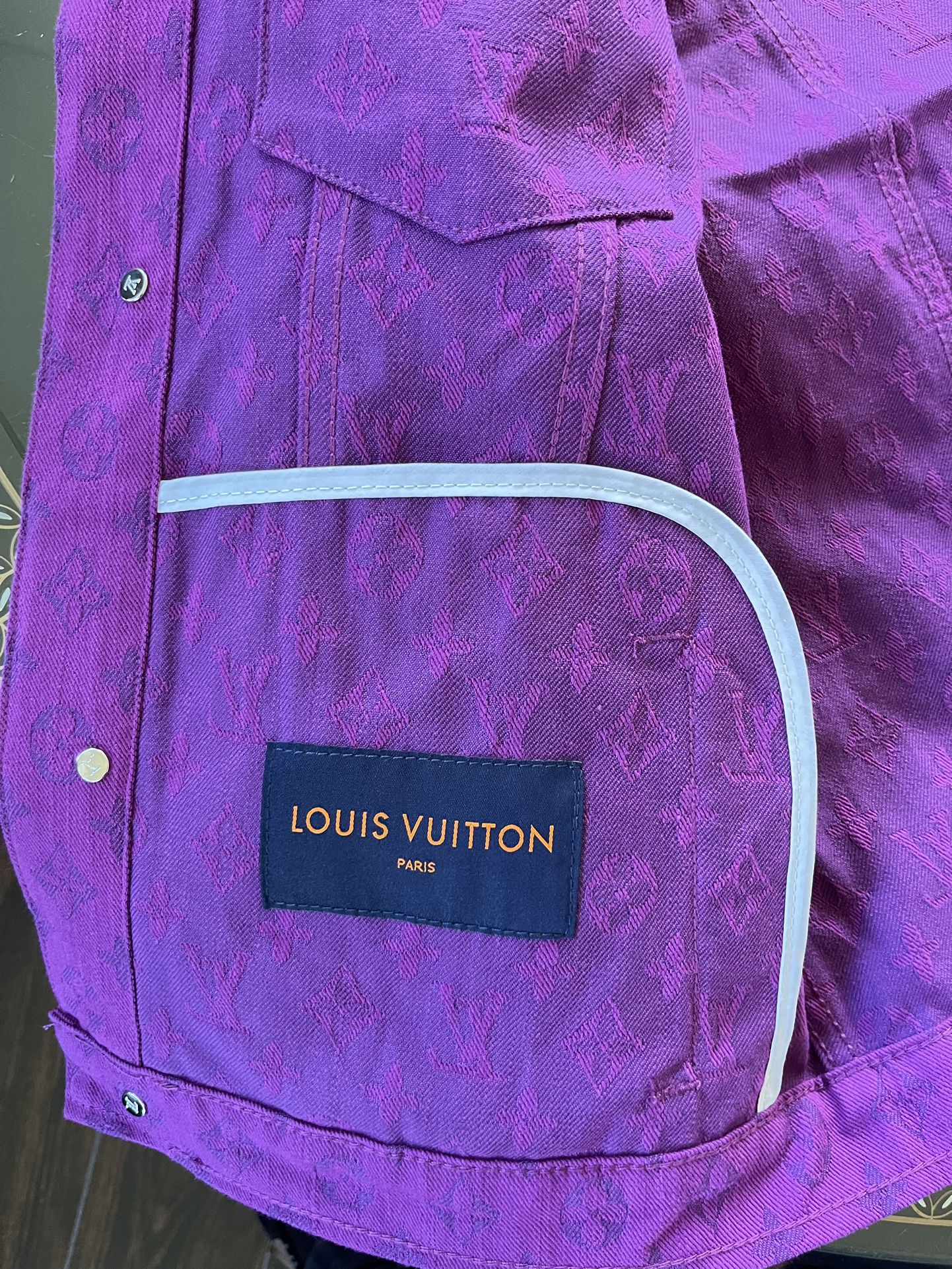 Louis Vuitton Purple Monogram Denim Jacket - Size 50 for Sale in  Jacksonville, FL - OfferUp