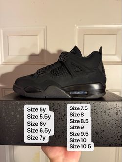 Air Jordan 4 Black Cat all sizes