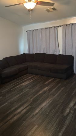 Large Dark Brown Sectional Sofa