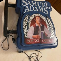 Lighted Samuel Adams Boston Lager Beer Sign