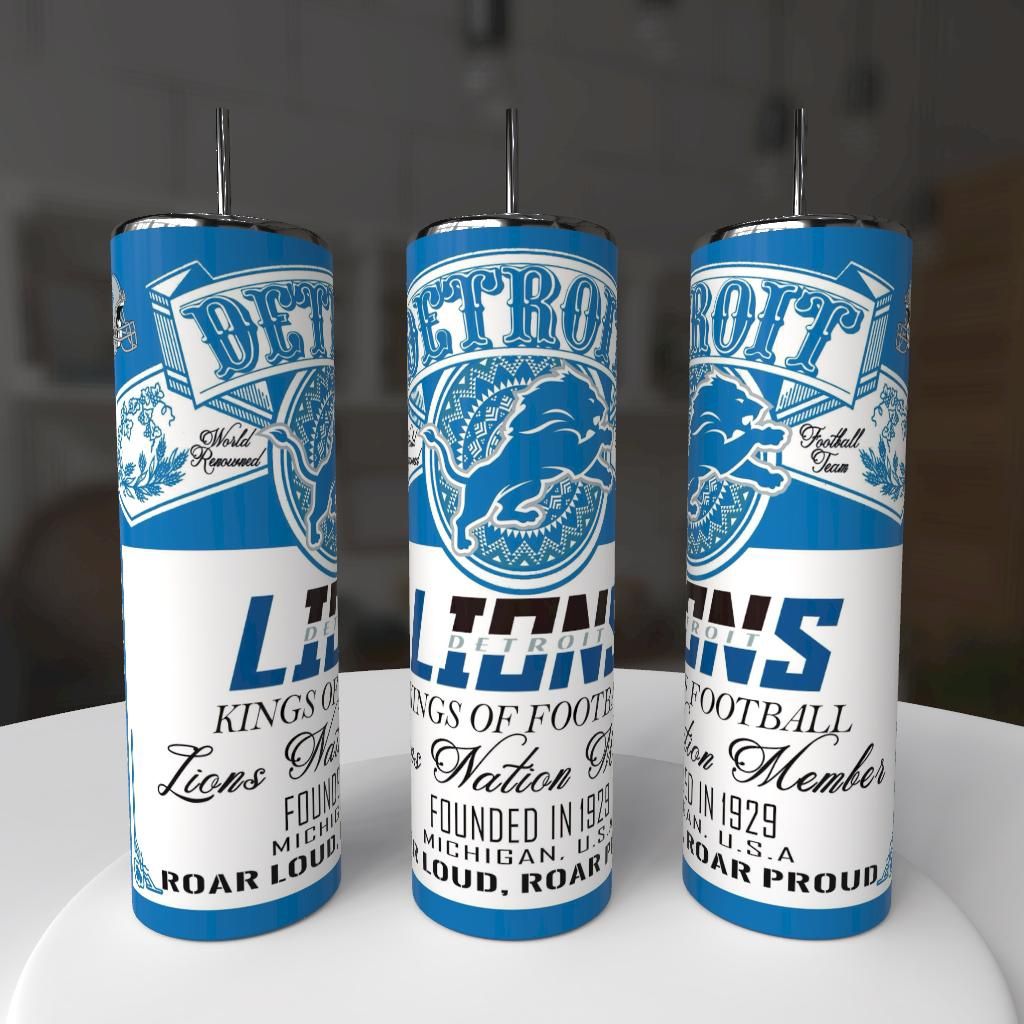 Detroit Lions Football Tumbler