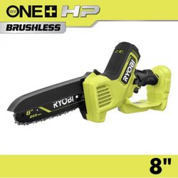 RYOBI ONE+ HP 18V Brushless 8 in. Battery Compact Pruning Mini Chainsaw (Tool Only)