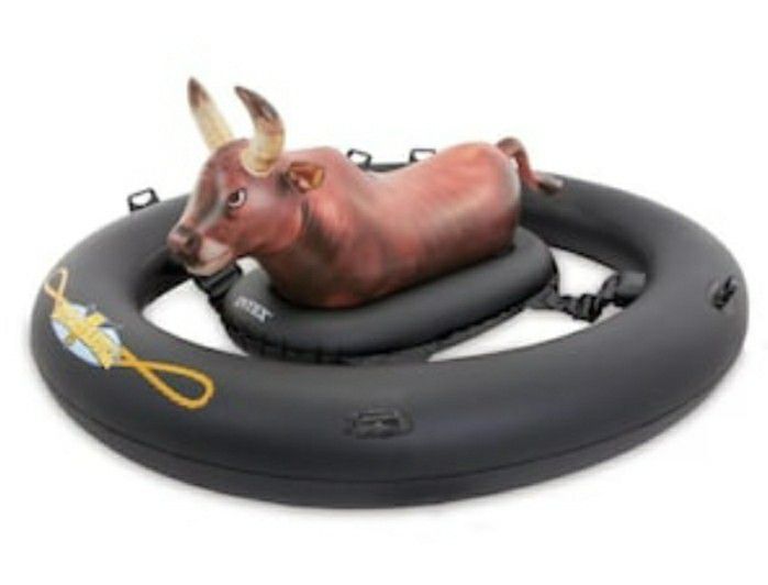 Inflatabull Bull-Riding Inflatable Pool Lake Fun Float