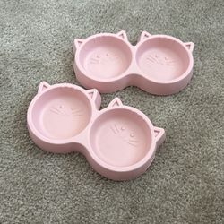 cute pink cat bowls/dishes 