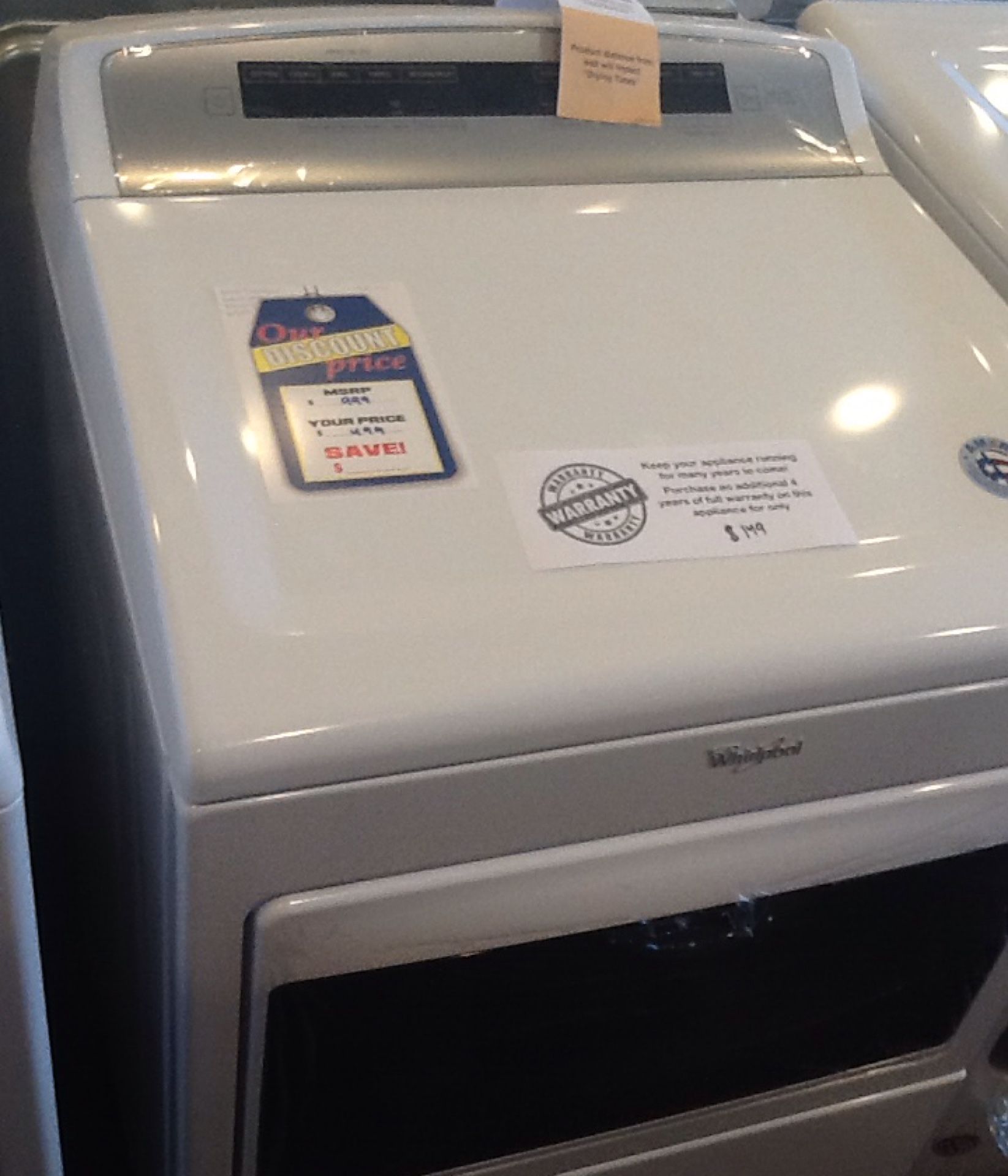 New open box whirlpool electric dryer WED7500GW