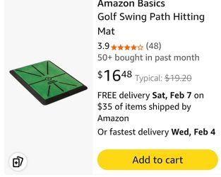 New Amazon Basics Golf Swing Path Hitting Mat $10