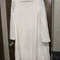 White Crochet Dress