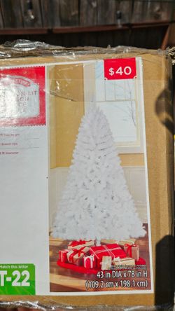 Holiday Time White Artificial Christmas Tree 6.5ft