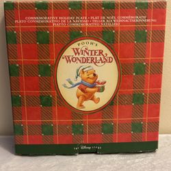 Disney Pooh’s Winter Wonderland Winnie Pooh & Friends Collectors Plate Vtg 1996